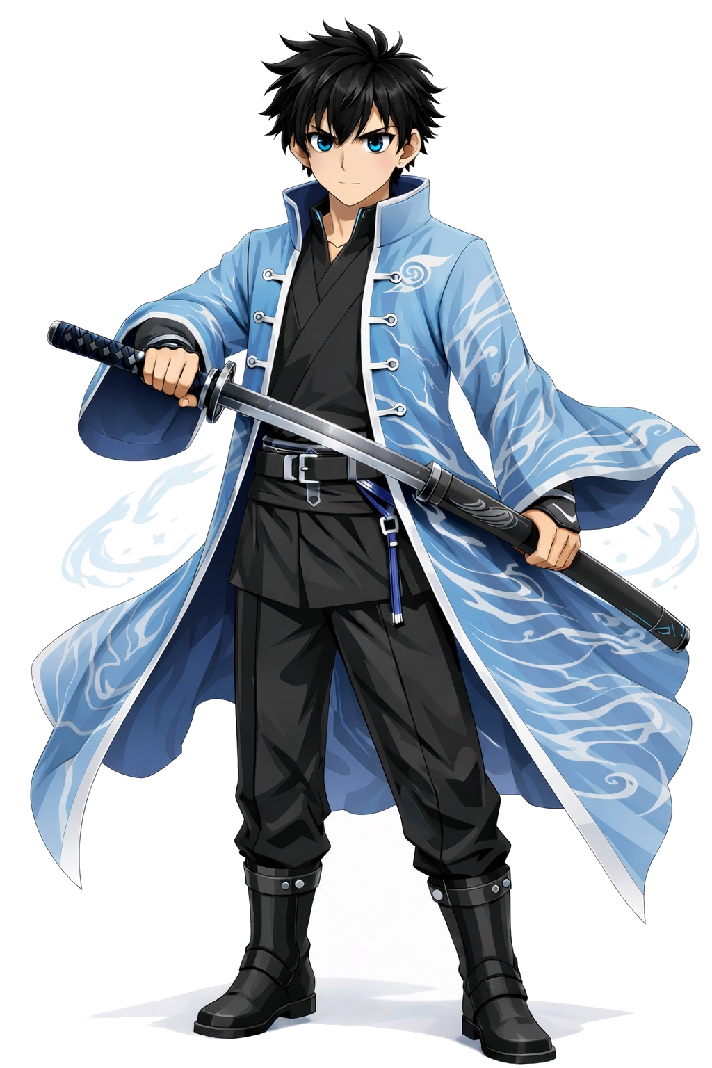 Ishan, ANIVOX original protagonist holding a katana